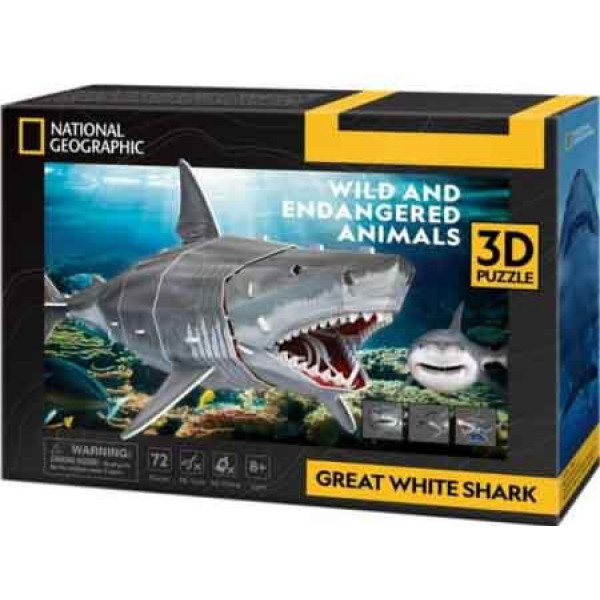 CubicFun 3D puzzle GREAT WHITE SHARK 72 kom 