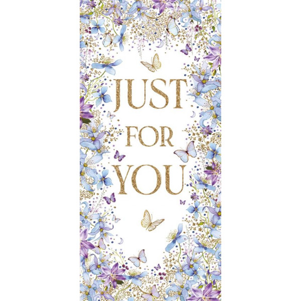 Čestika i koverta za novac BLUE BUTTERFLIES 9.5 x 19.5 cm 