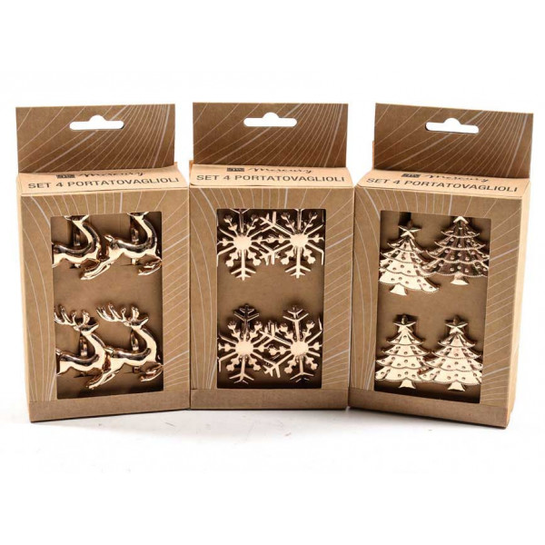 Prsten za salvete NOVA GODINA - ROSE GOLD, 4 kom (Više vrsta) 