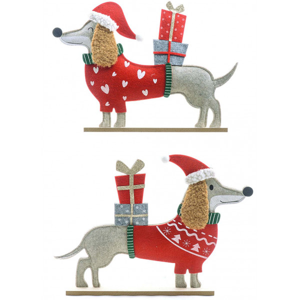 Novogodišnja figurica KUCA SA POKLONIMA 40x28cm 