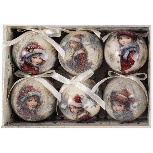 Novogodišnji ukrasi 1/6 DEVOJKA 6cm 