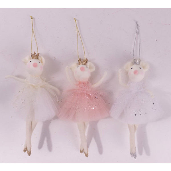 Novogodišnji ukras MIŠICA BALERINA 19cm (Više vrsta) 