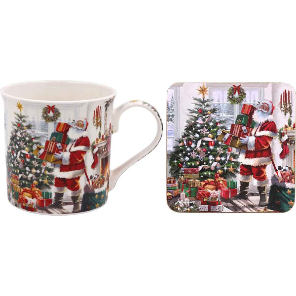 Šolja i podmetač DEDA MRAZ Nova Godina 