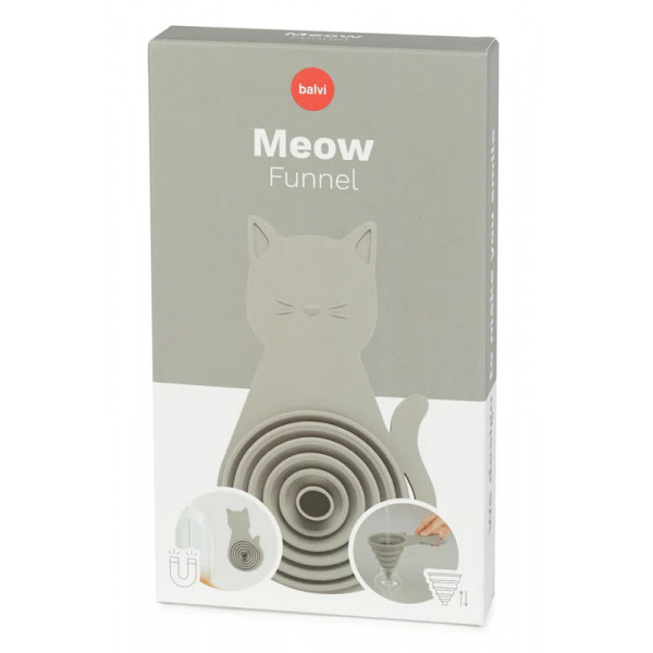 Sklopivi silikonski levak sa magnetom MEOW - GRAY 