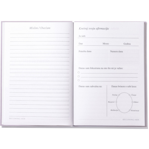 Dnevnik za lični razvoj BECOMING HER 