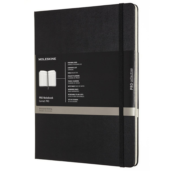 Notes 19x26cm XL MOLESKINE Black - hard 