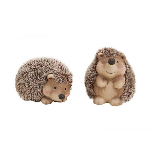 HEDGEHOG W. CLAY/ARTIFICAL FUR ASSORTED 20X12X11CM 