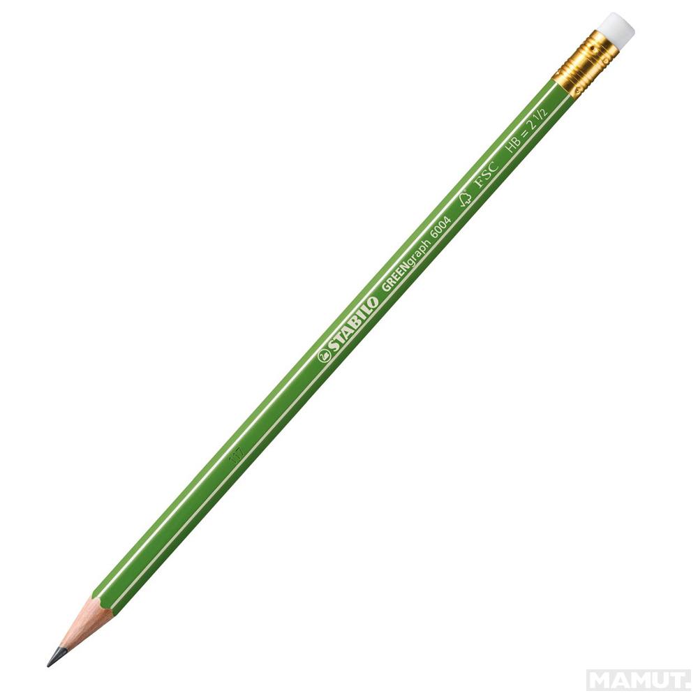 Grafitna olovka HB sa gumicom STABILO Green 