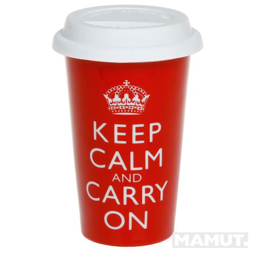 COFFEE TO GO MUG KEEP CALM AND CARRY ON 