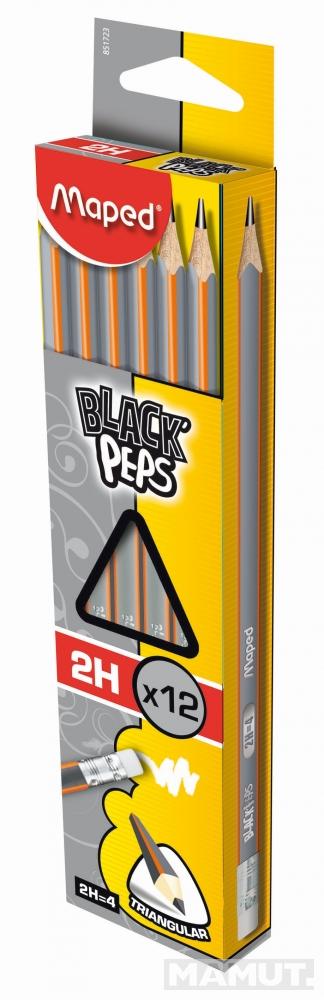 Grafitna olovka sa gumicom MAPED BLACK PEPS 2H 