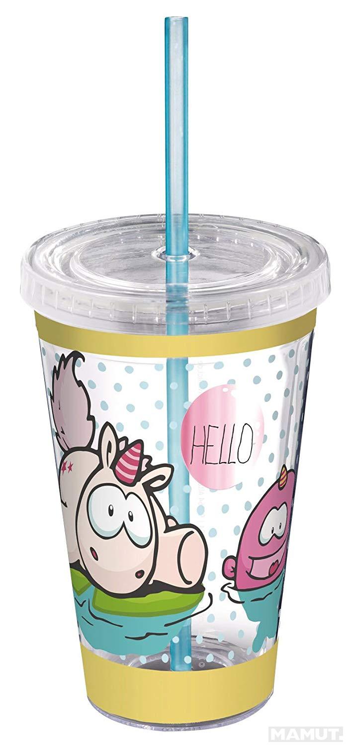 Čaša sa poklopcem i slamkom BUBBLE HELLO Theodor and Friends 