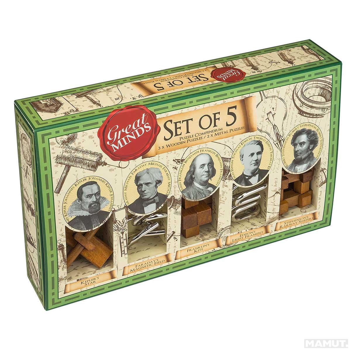 PROFESSOR PUZZLE IQ puzle GREAT MINDS MEN’S set od 5 