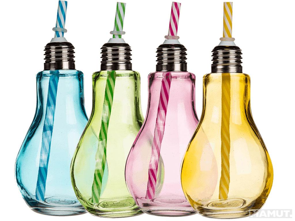 Čaša COLOURED DRINKING GLASS BULB WITH METAL THREAD CLOSER 
