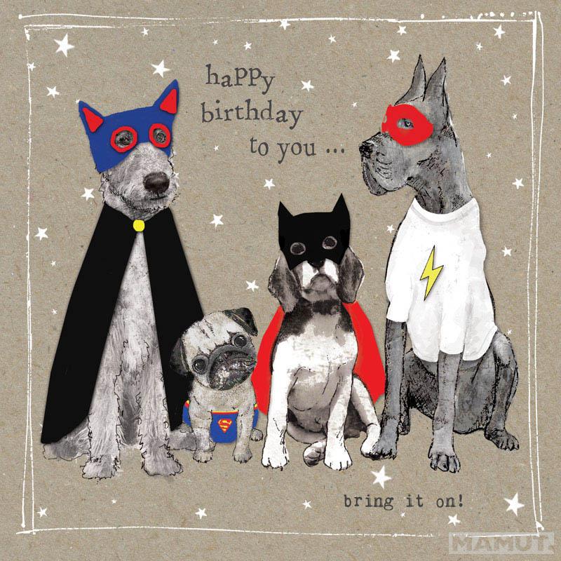 Rođendanska Čestitka FANCY PANTS FOUR SUPERHERO DOGS 