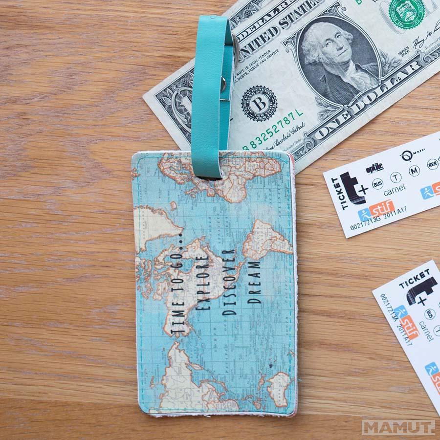Tag za putnu torbu VINTAGE MAP Time to Go 