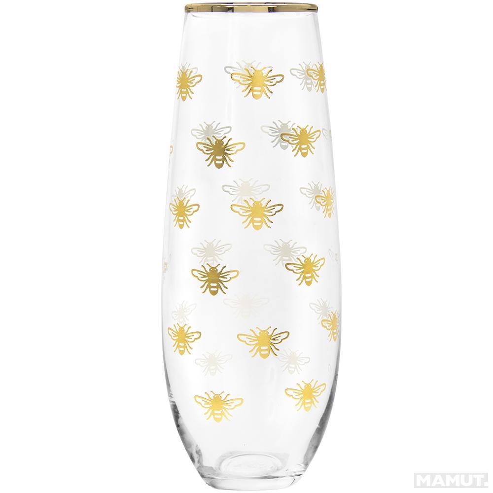 GOLD BEES STEMLESS FLUTE čaša 