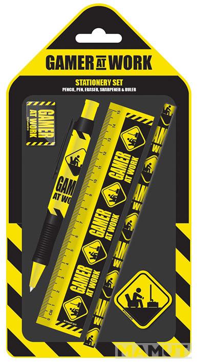 GAMER AT WORK CAUTION SIGN STATIONERY SET CDU 12 