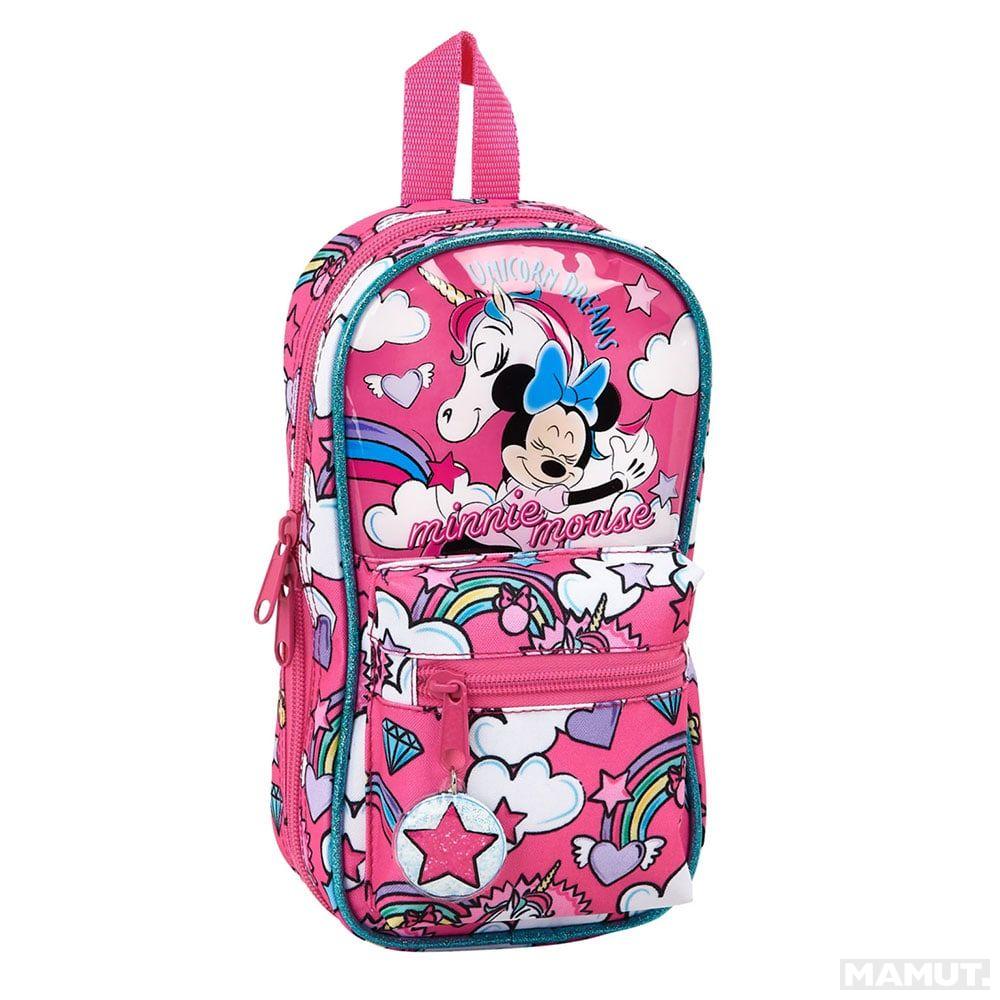 Torbica PENCIL CASE BACKPACK WITH 4 EMPTY CASES MINNIE MOUSE UNICORNS 