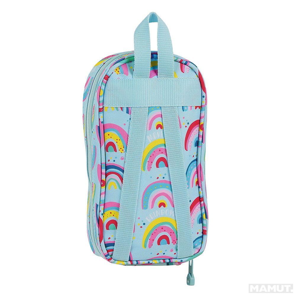 Torbica PENCIL CASE BACKPACK WITH 4 EMPTY CASES RAINBOW 