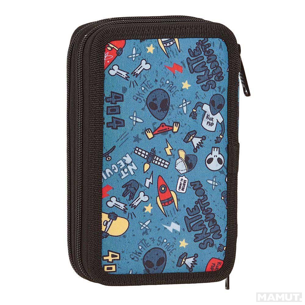 Školska Pernica SMALL DOUBLE FILLED PENCIL CASE 28 PCS ALIEN SKATE 