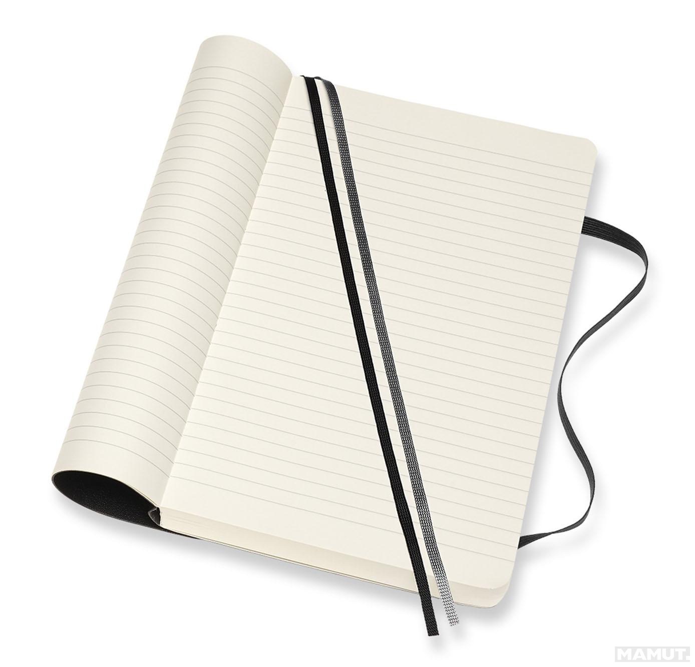 Notes A5 MOLESKINE Classic Soft, crni - linije 