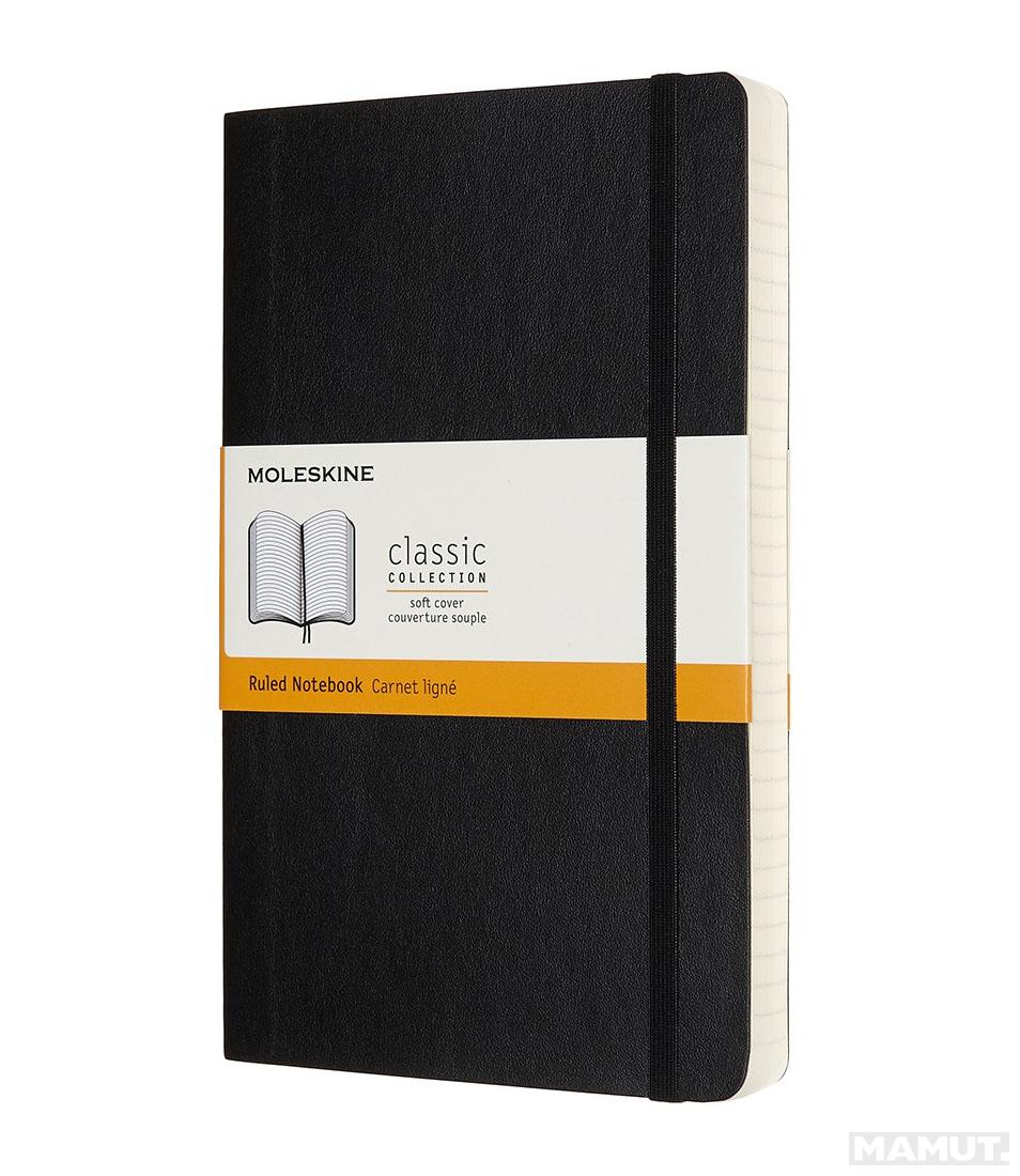 Notes A5 MOLESKINE Classic Soft, crni - linije 