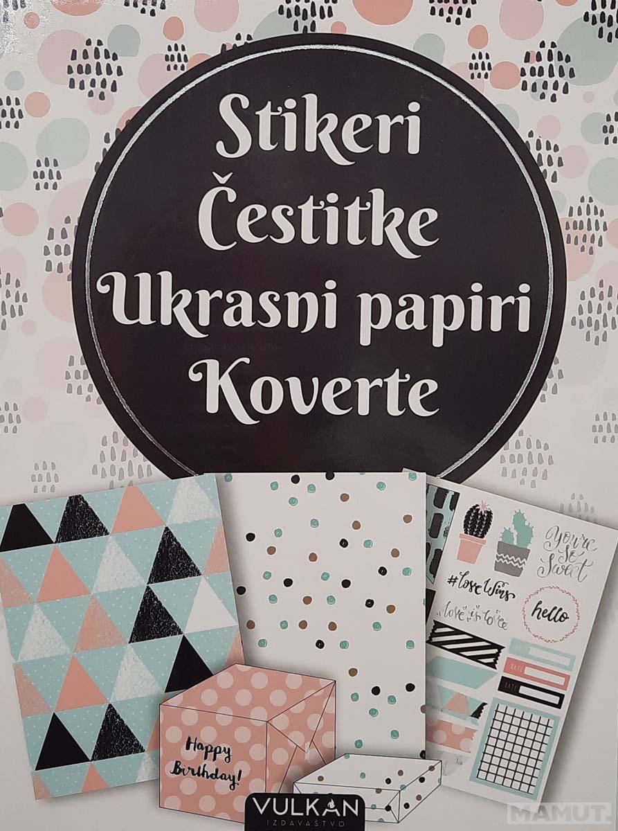 DIY SET - STIKERI, ČESTITKE, UKRASNI PAPIR, KOVERTE 