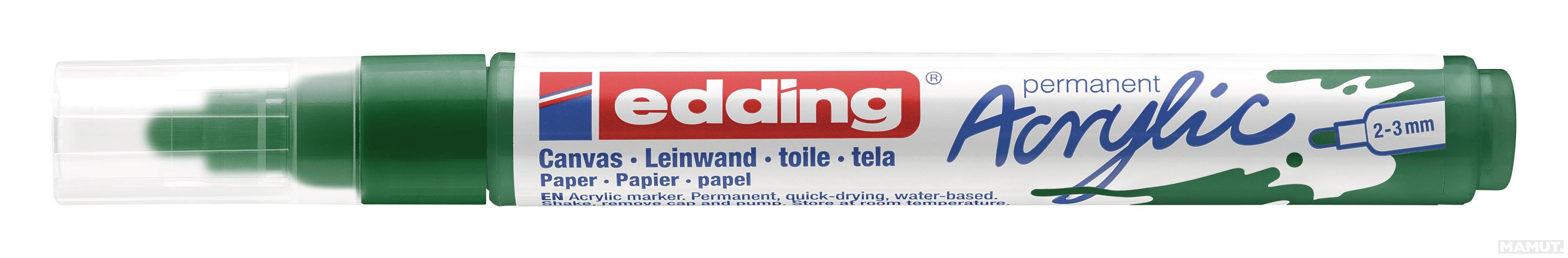 AKRILNI MARKER E-5100 MEDIUM 2-3MM OBLI VRH EDDING ZELENA 