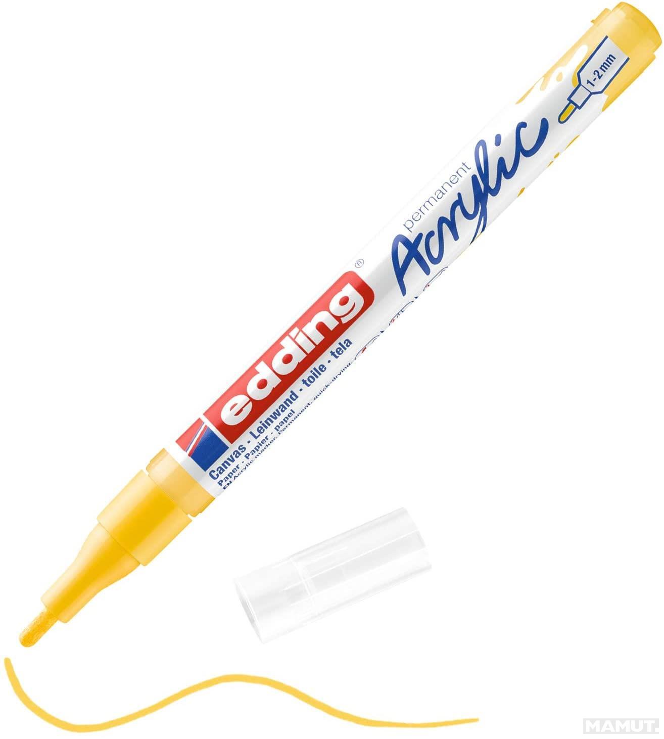 AKRILNI MARKER E-5300 FINE 1-2MM OBLI VRH EDDING ŽUTA 