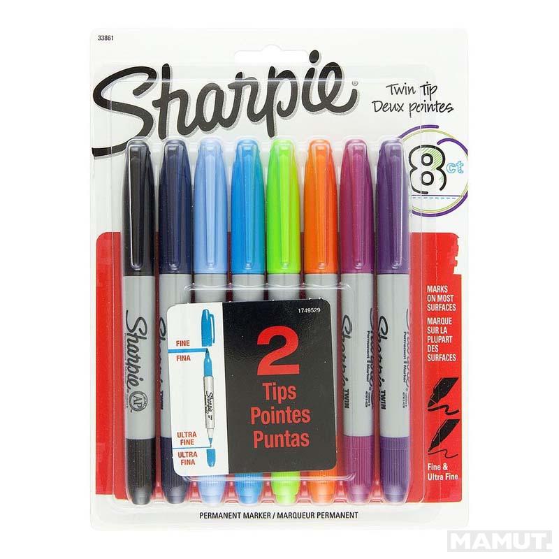 SHARPIE set markera TWIN TIP 8/1 