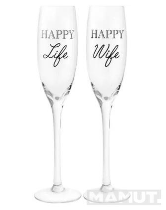 Set čaša HAPPY WIFE - HAPPY LIFE 