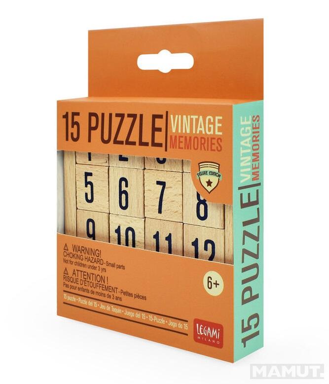 Retro drvena igra 15 PUZZLE 