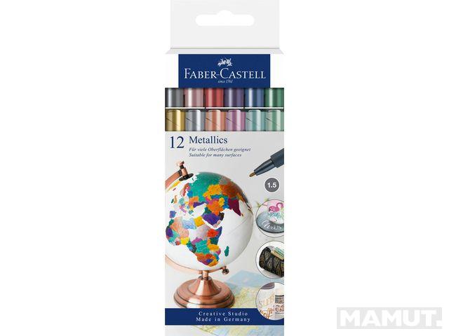 FABER CASTELL flomasteri 1/12 METALIK 