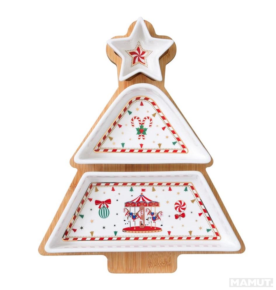 Set činija na tacni CHRISTMAS WONDERLAND 21x25cm 