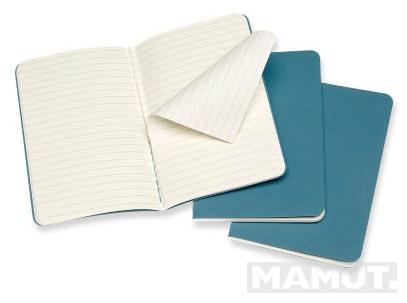 MOLESKINE set tri džepne beležnice na linije BRISK BLUE 