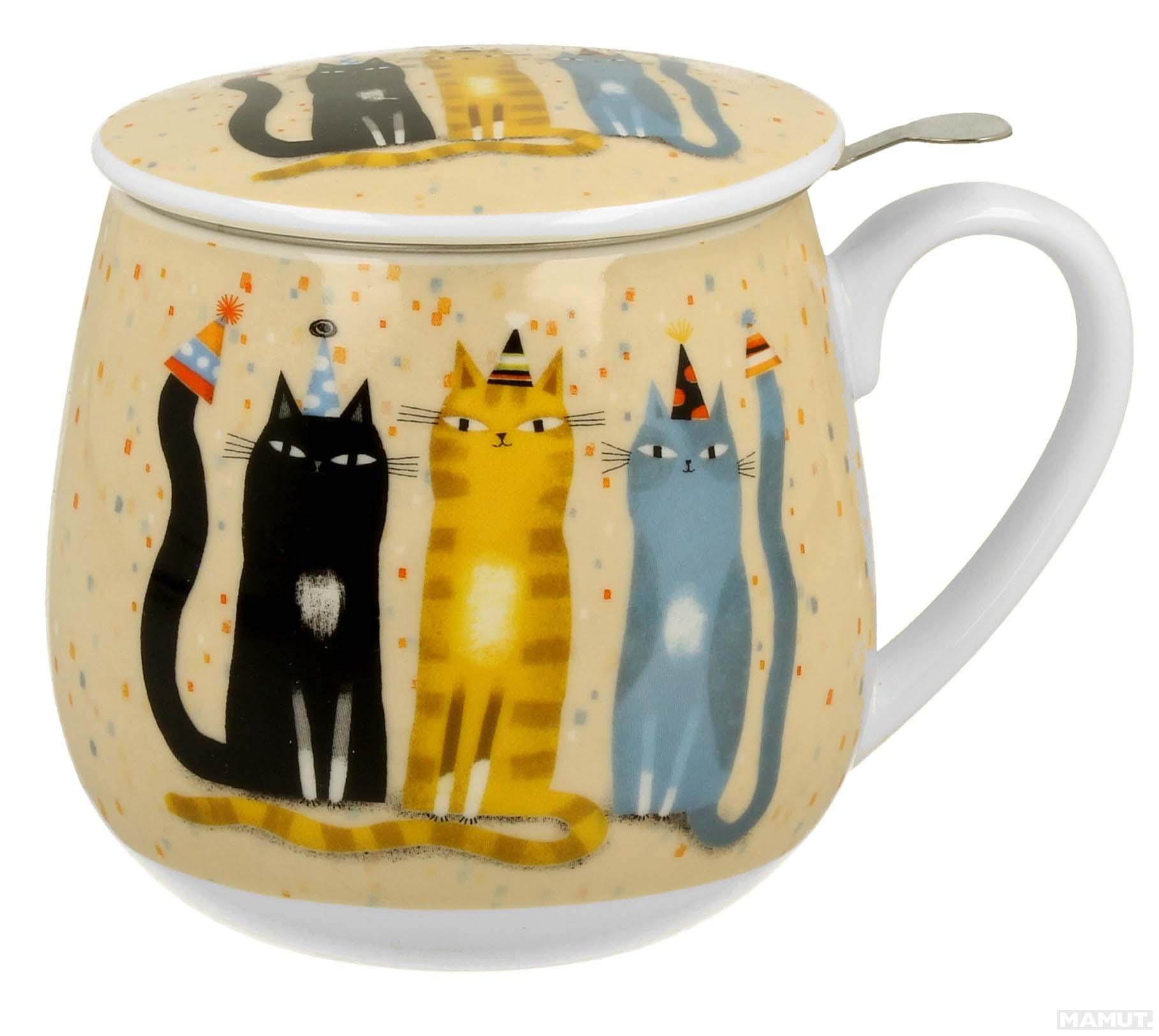 Šolja za čaj sa infuzerom CAT’S WORLD - PARTY