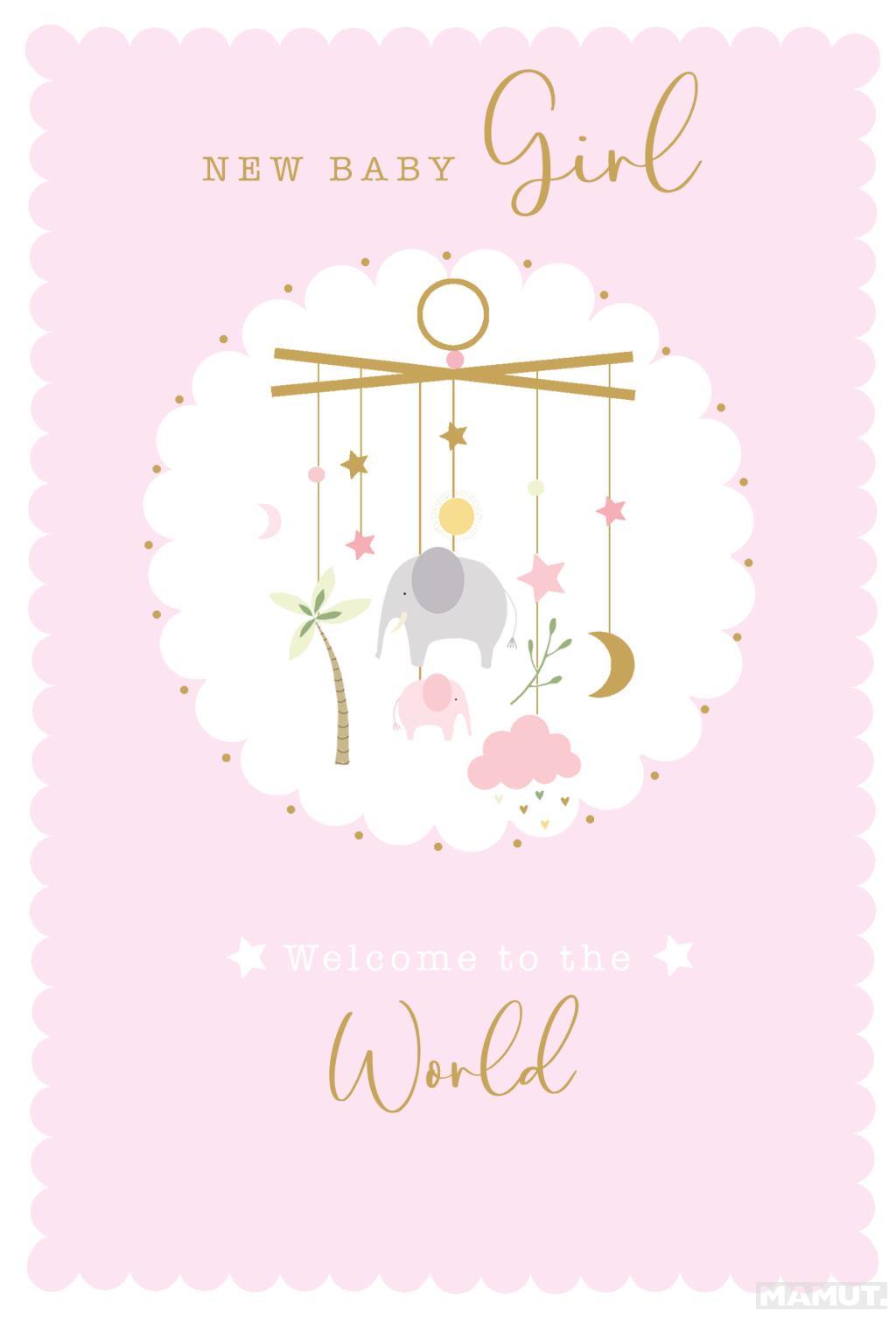 Čestitka za rođenje deteta NEW BABY GIRL 