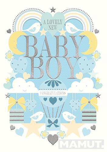 Čestitka za rođenje deteta A LOVELY NEW BABY BOY - DEČAK 