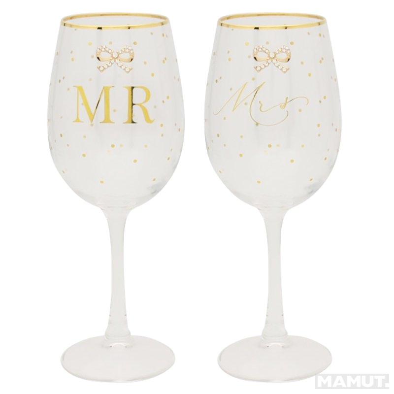 Čaše za vino MR & MRS 
