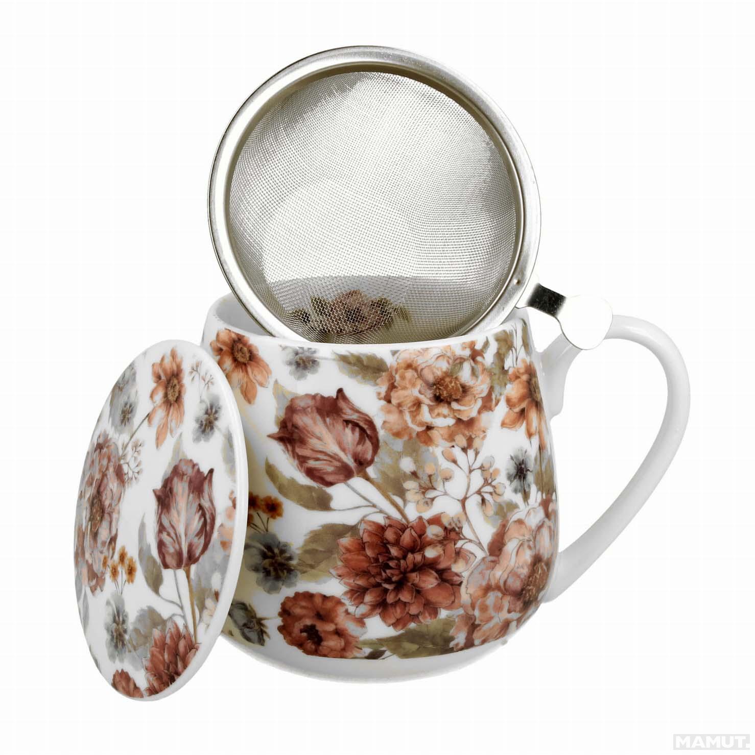 Velika šolja za čaj sa infuzerom PASTEL FLOWERS 