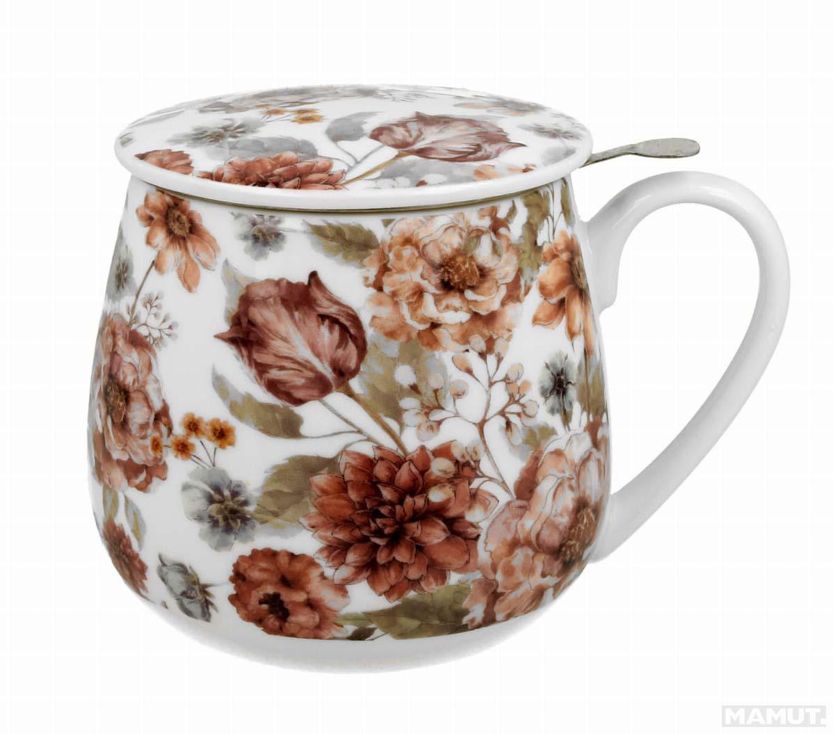 Velika šolja za čaj sa infuzerom PASTEL FLOWERS 