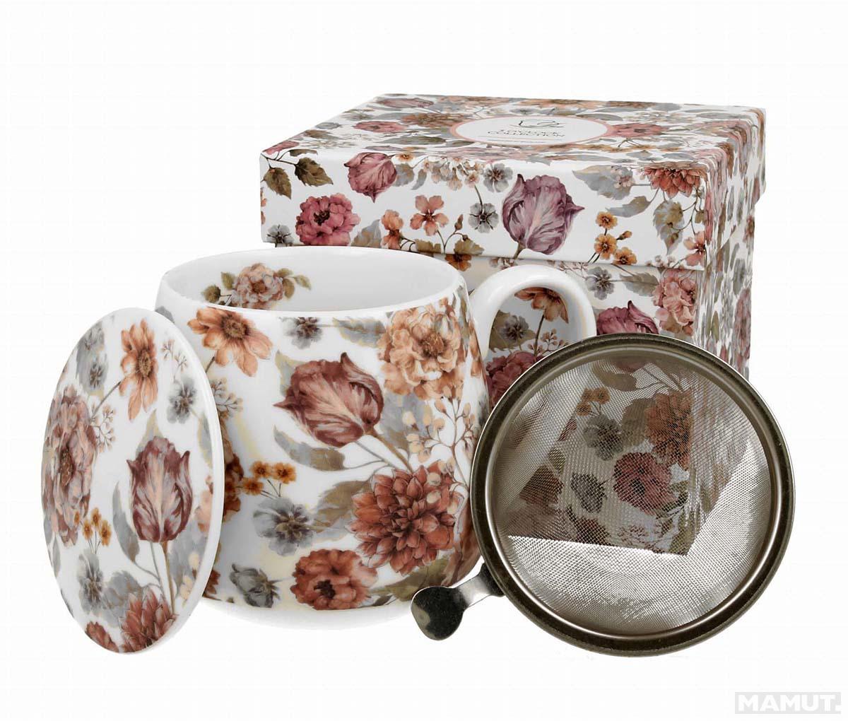 Velika šolja za čaj sa infuzerom PASTEL FLOWERS 