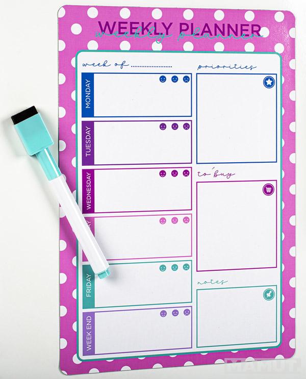 Magnetna tabla NEDELJNI PLANER - 17 X 25cm 