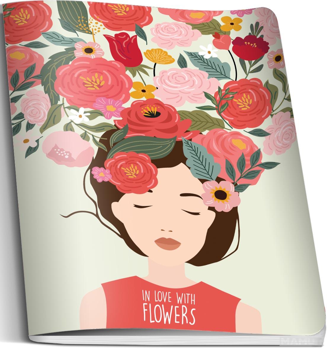 SVESKA A4 KARO IN LOVE WITH FLOWERS 