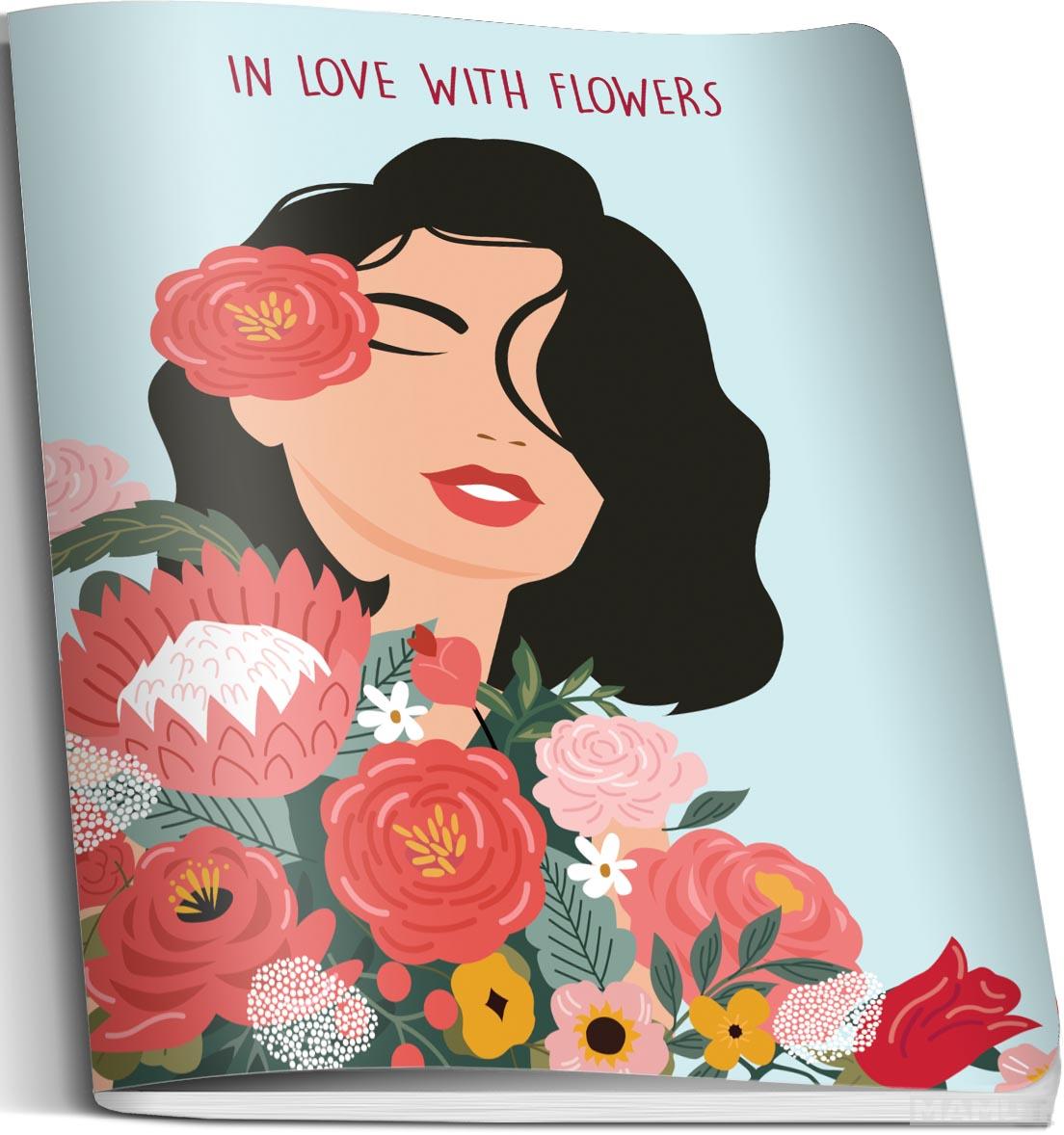 SVESKA A5 KARO IN LOVE WITH FLOWERS 