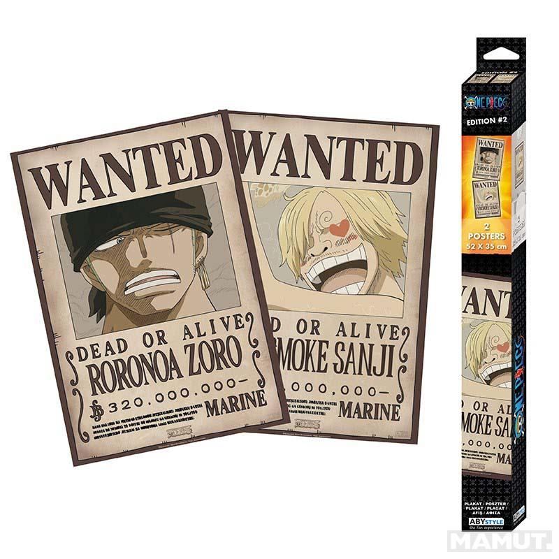 Set od dva postera ONE PIECE WANTED ZORO & SANJI 