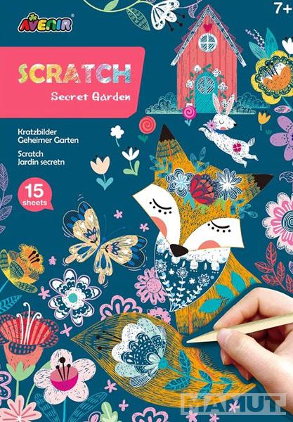 Kreativni set A4 SCRATCH BOOK - TAJNA BAŠTA 
