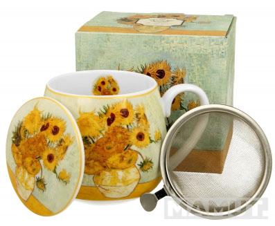 Šolja za čaj sa infuzerom SUNCOKRETI VAN GOGH - 430ml 