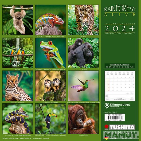 Zidni kalendar RAINFOREST ALIVE 2024 