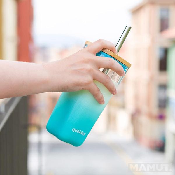 Staklena čaša sa slamčicom QUOKKA AZUR - 540ml 